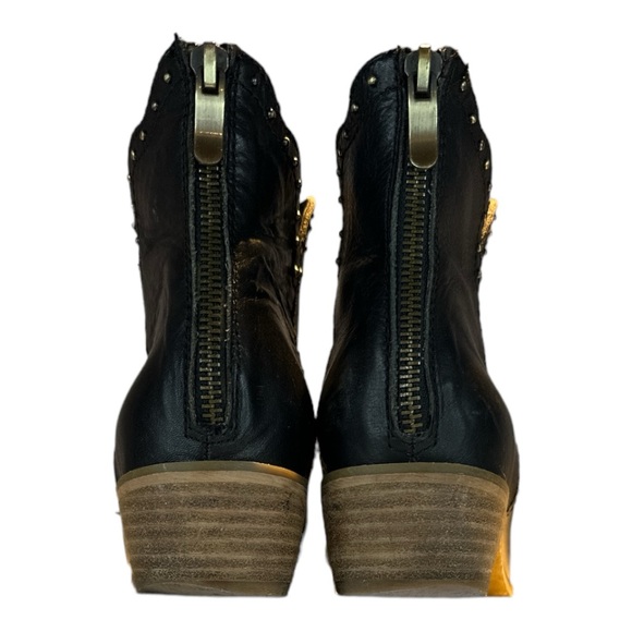 Nine West Black Leather Western Ankle Boot size 8 - Picture 4 of 11